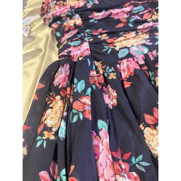 Vintage Laura Ashley Floral Dress Cottagecore Boning Goth Petite Dark Romantic - Picture 4 of 16